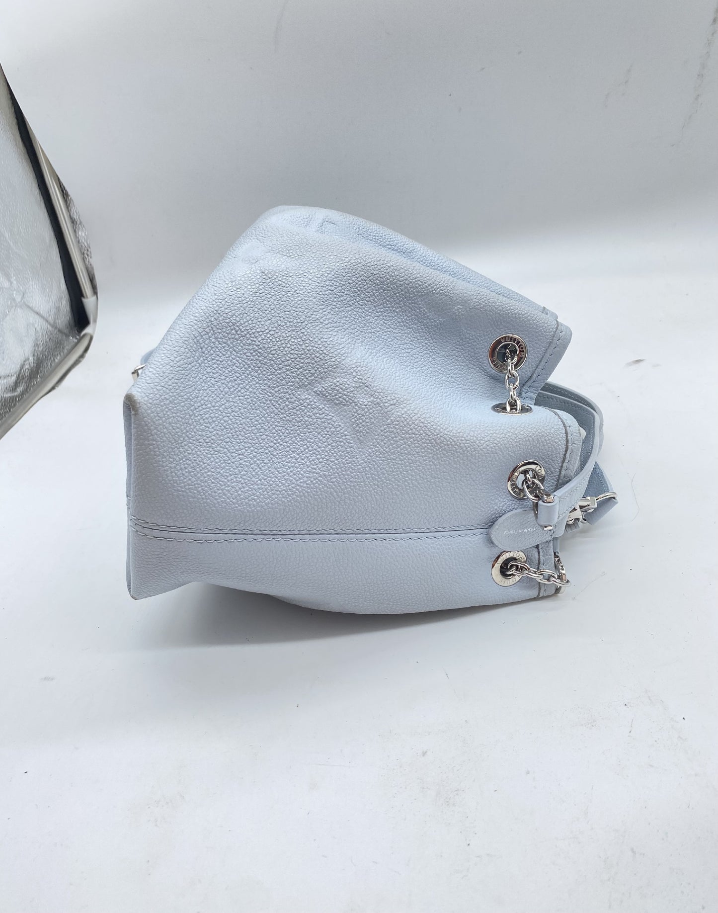 LOUIS VUITTON Vuitton Monogram Unplanted LV Bundle M11187 Blue RFID Responsive Shoulder Bag