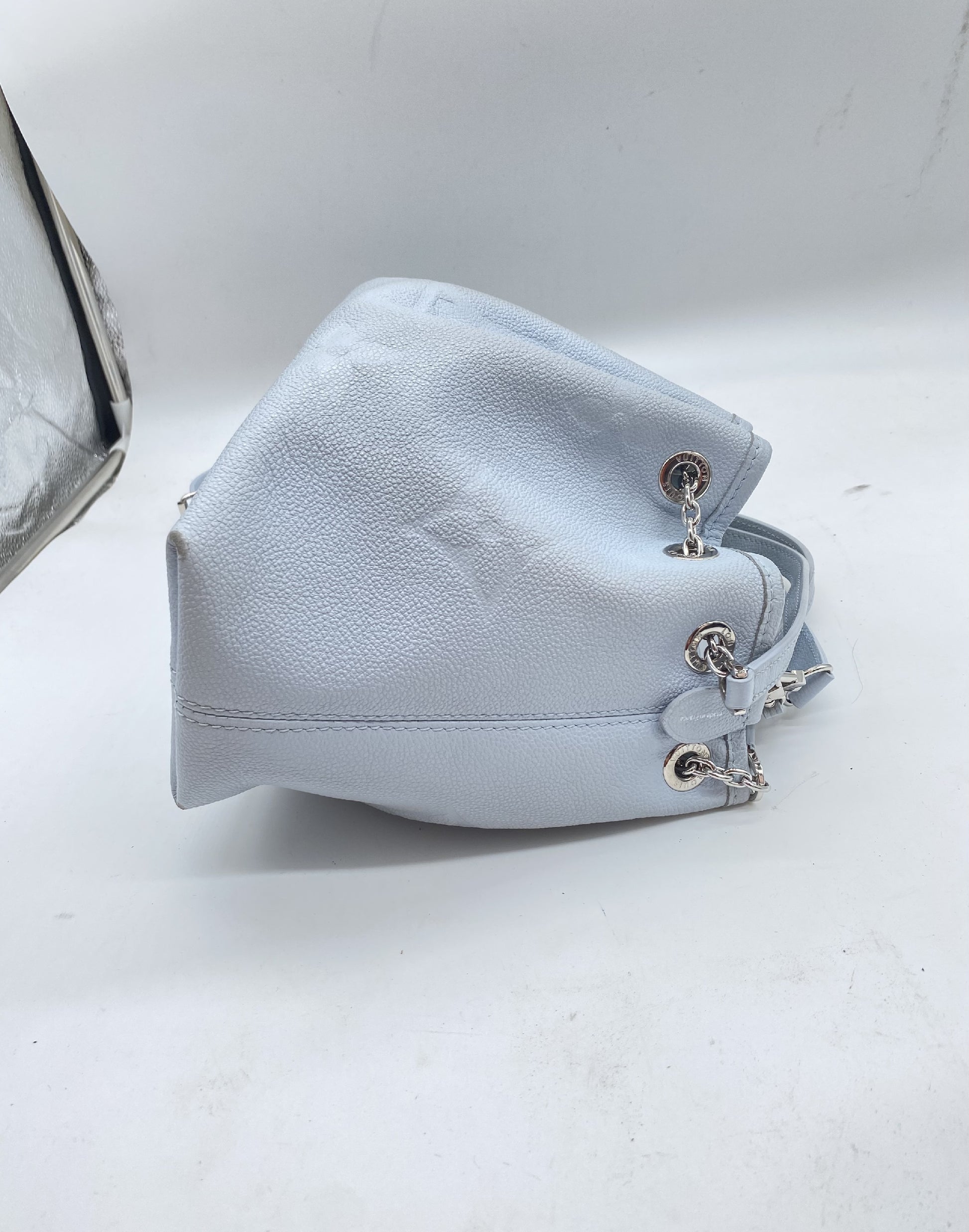 LOUIS VUITTON Vuitton Monogram Unplanted LV Bundle M11187 Blue RFID Responsive Shoulder Bag