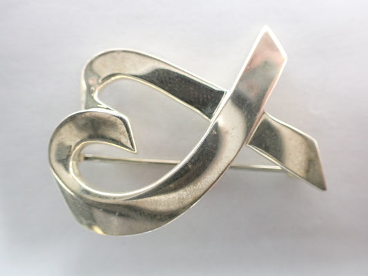Tiffany&Co. Paloma Picasso Loving Heart Pin Brooch 5.3g Brooch