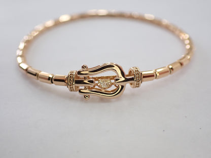 Dancing D0.10ct K18/METAL 4.6g Bracelet Bangle 