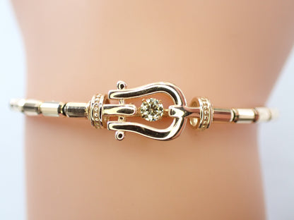 Dancing D0.10ct K18/METAL 4.6g Bracelet Bangle 