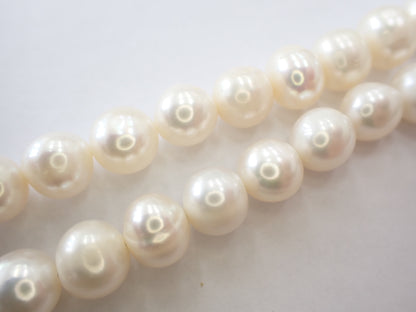Semi-round pearl diameter approx. 9.6-10.3mm SV 61.8g Necklace 