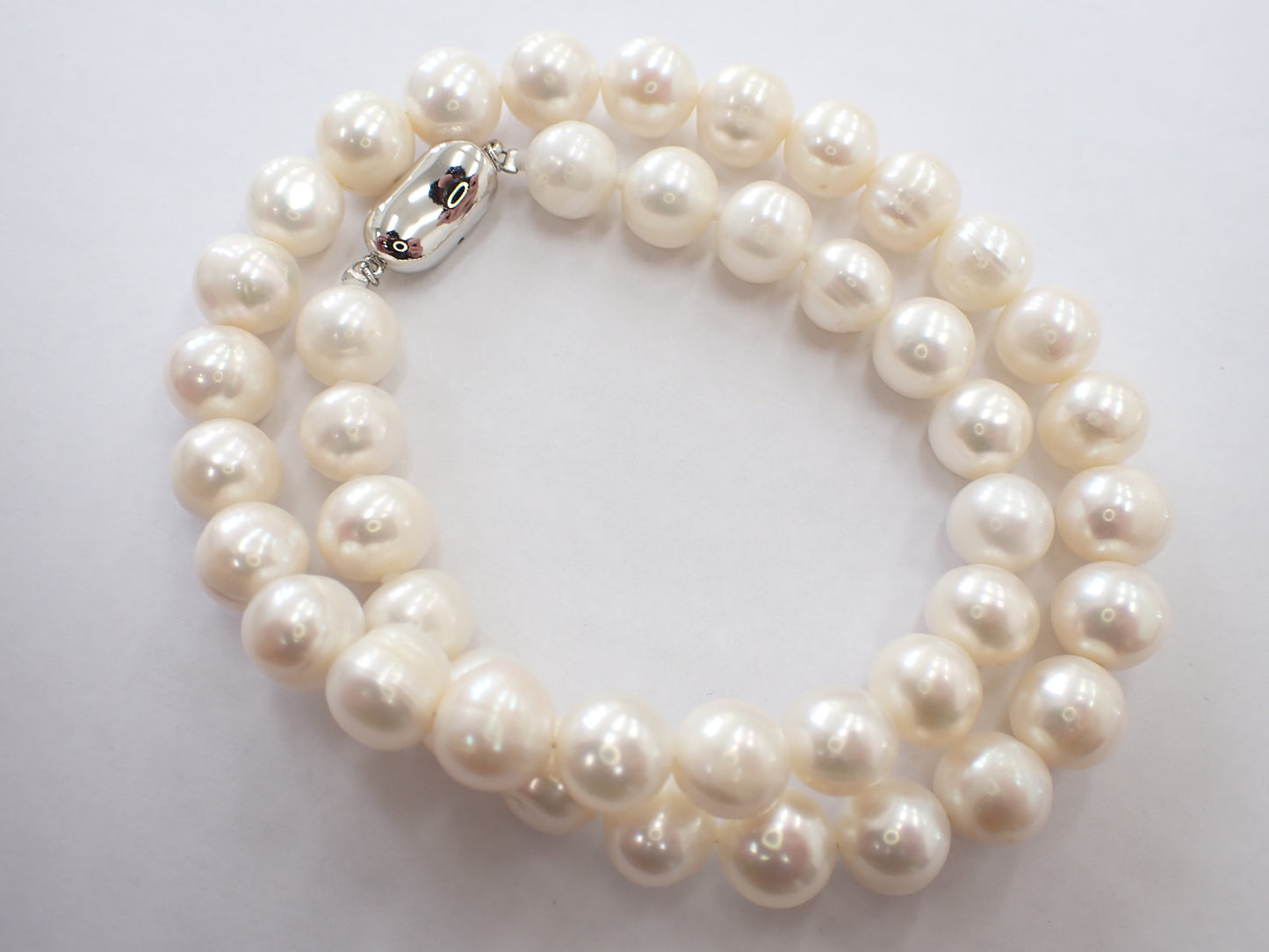 Semi-round pearl diameter approx. 9.6-10.3mm SV 61.8g Necklace 