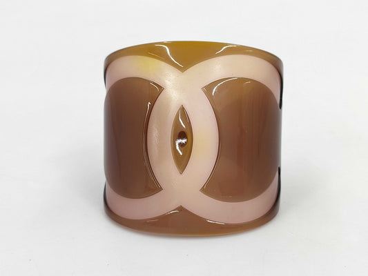 CHANEL Coco Mark Open Bangle Rice Bracelet Bangle