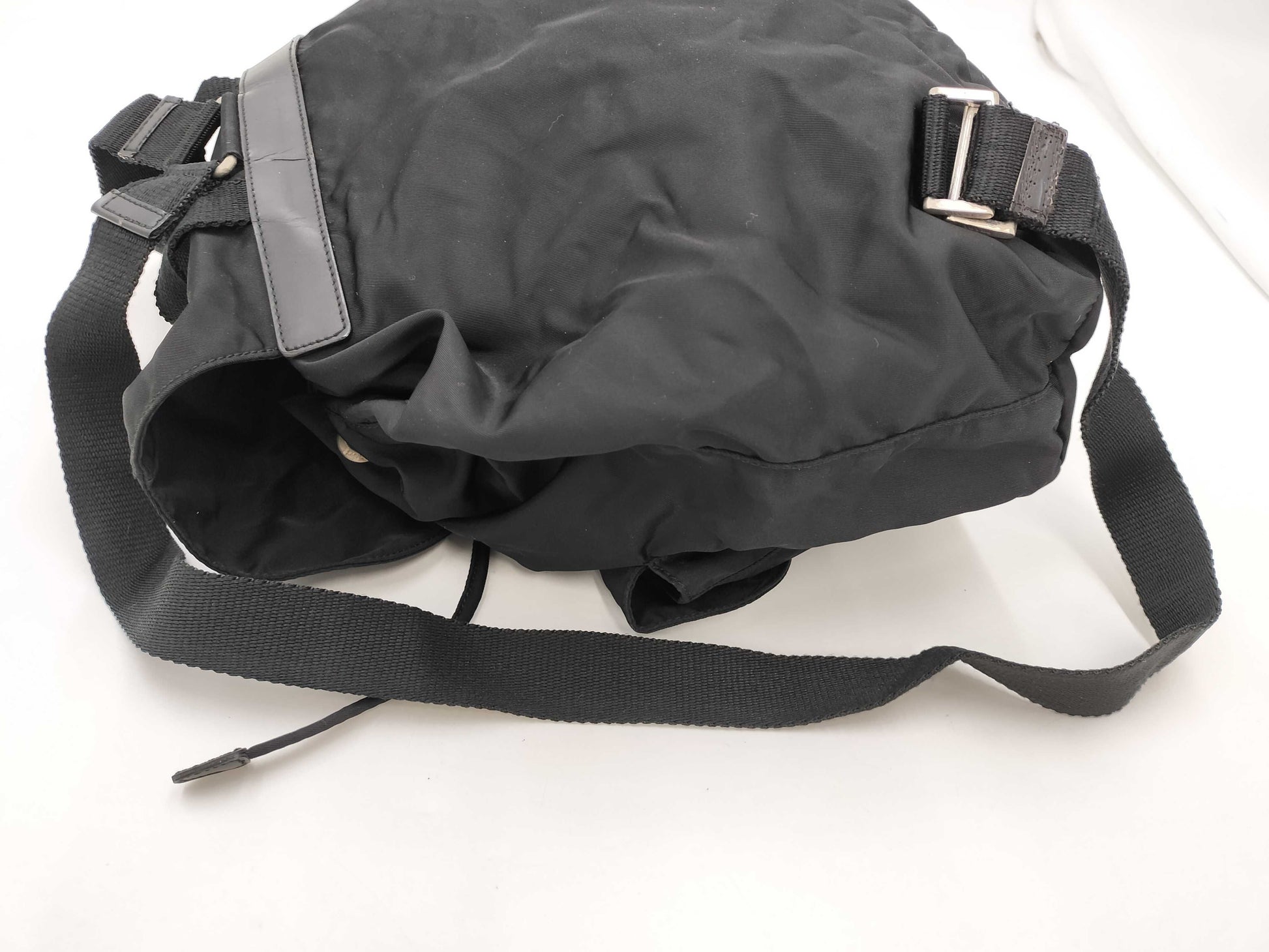 PRADA Triangle Logo Backpack Black Rucksack