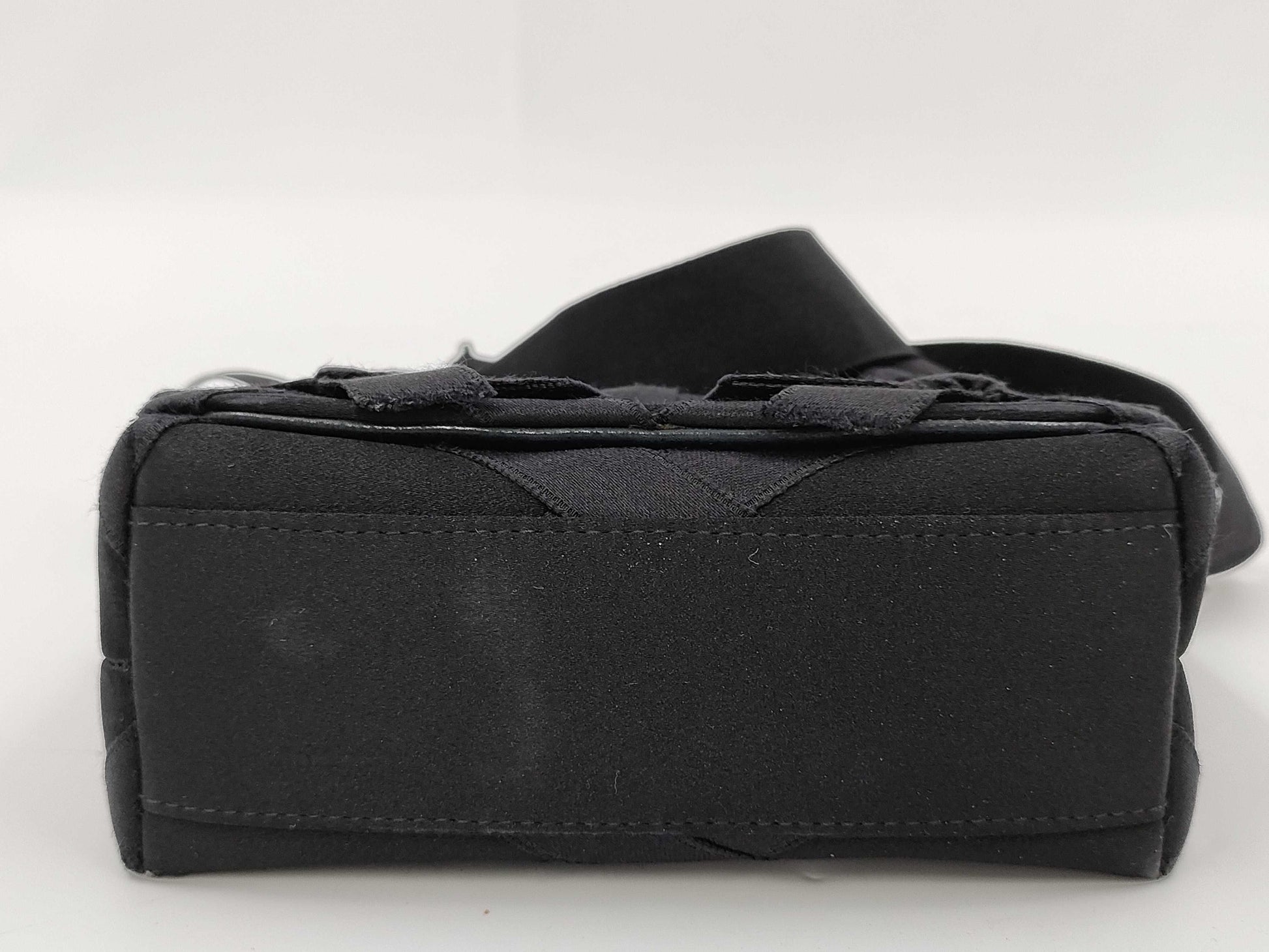 CHANEL Shoulder Satin Ribbon Black Shoulder Bag