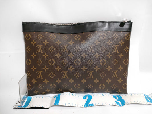 LOUIS VUITTON Monogram LV Macassar Pochette Discovery Clutch Bag