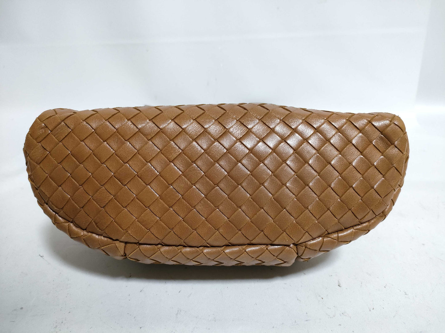 BOTTEGA VENETA Intrecciato Shoulder Bag, Brown, Round