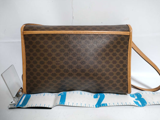 CELINE Shoulder Bag in PVC Macadam Brown