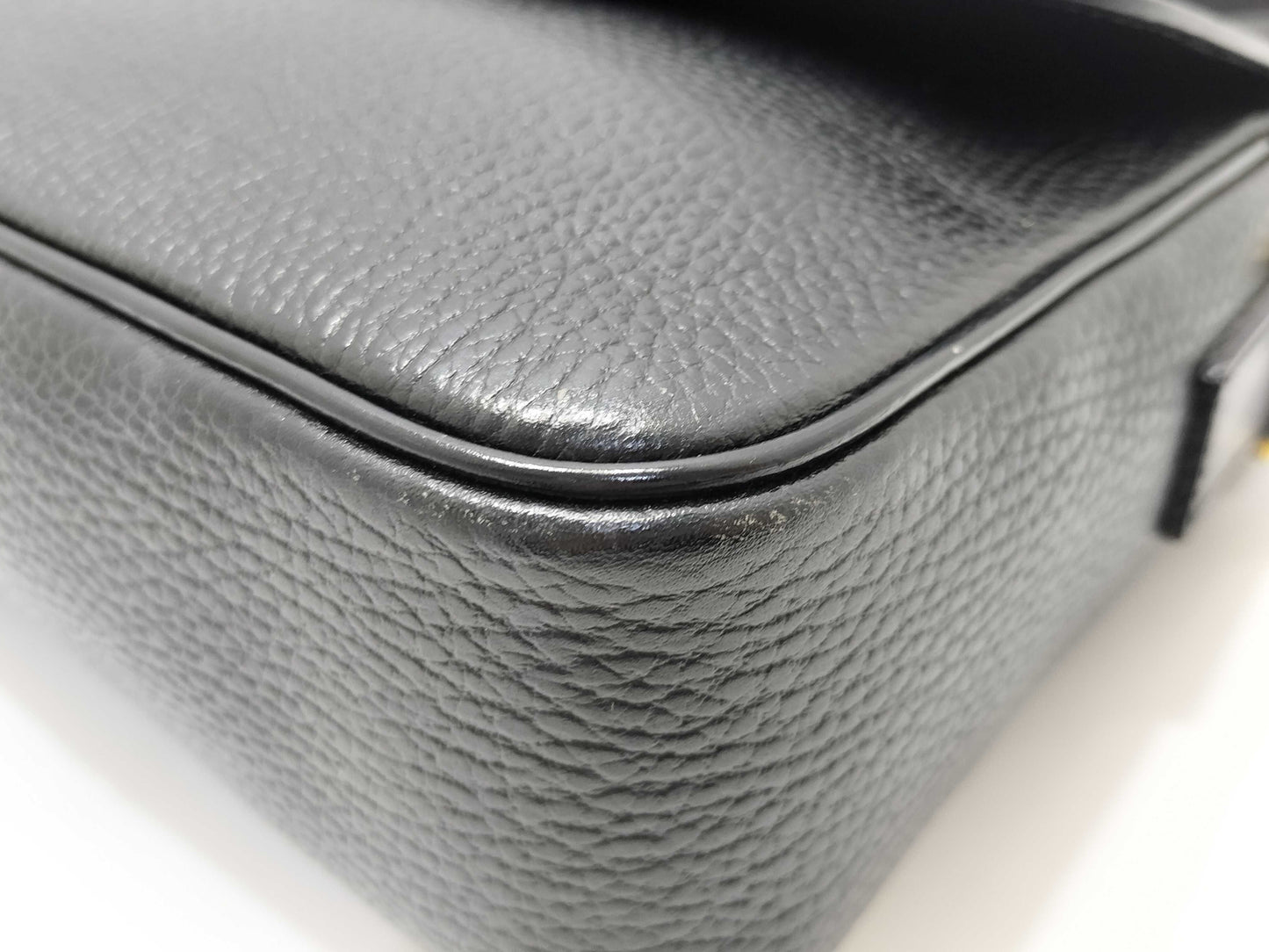 CELINE Celine Shoulder Calf Black Shoulder Bag