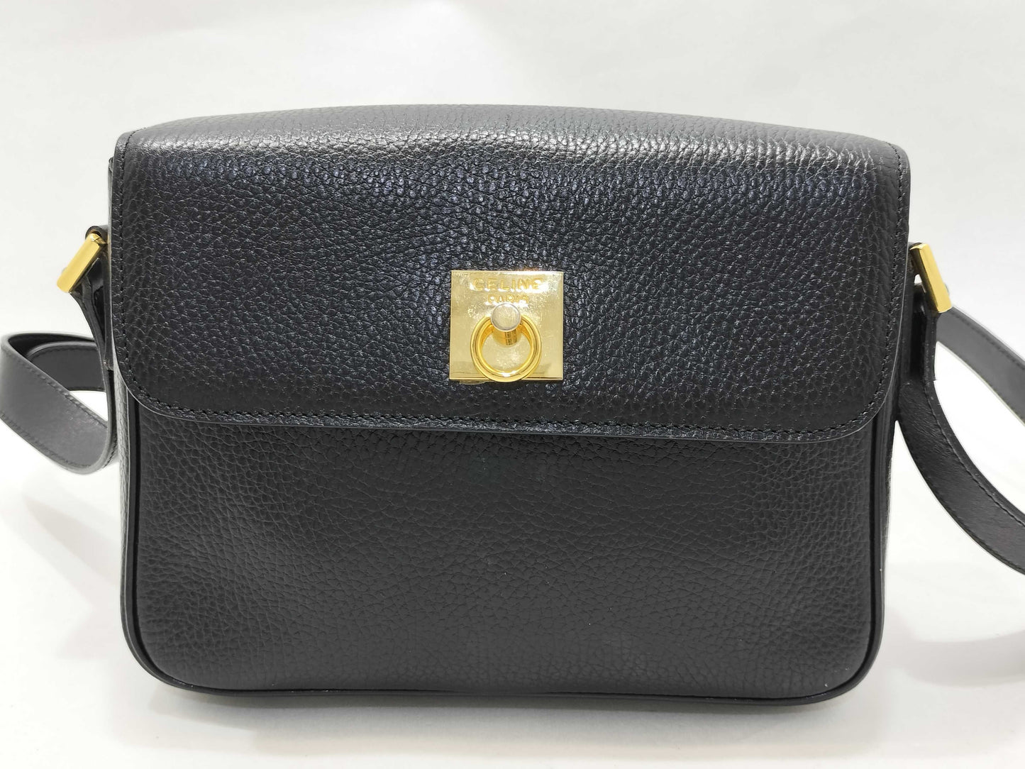 CELINE Celine Shoulder Calf Black Shoulder Bag