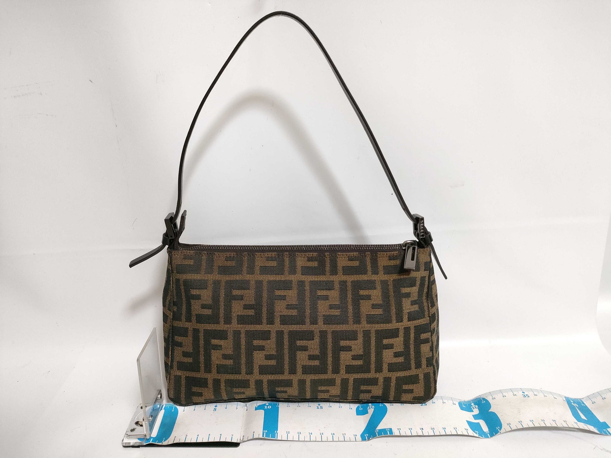 FENDI Zucca pattern Fendi shoulder bag in brown canvas