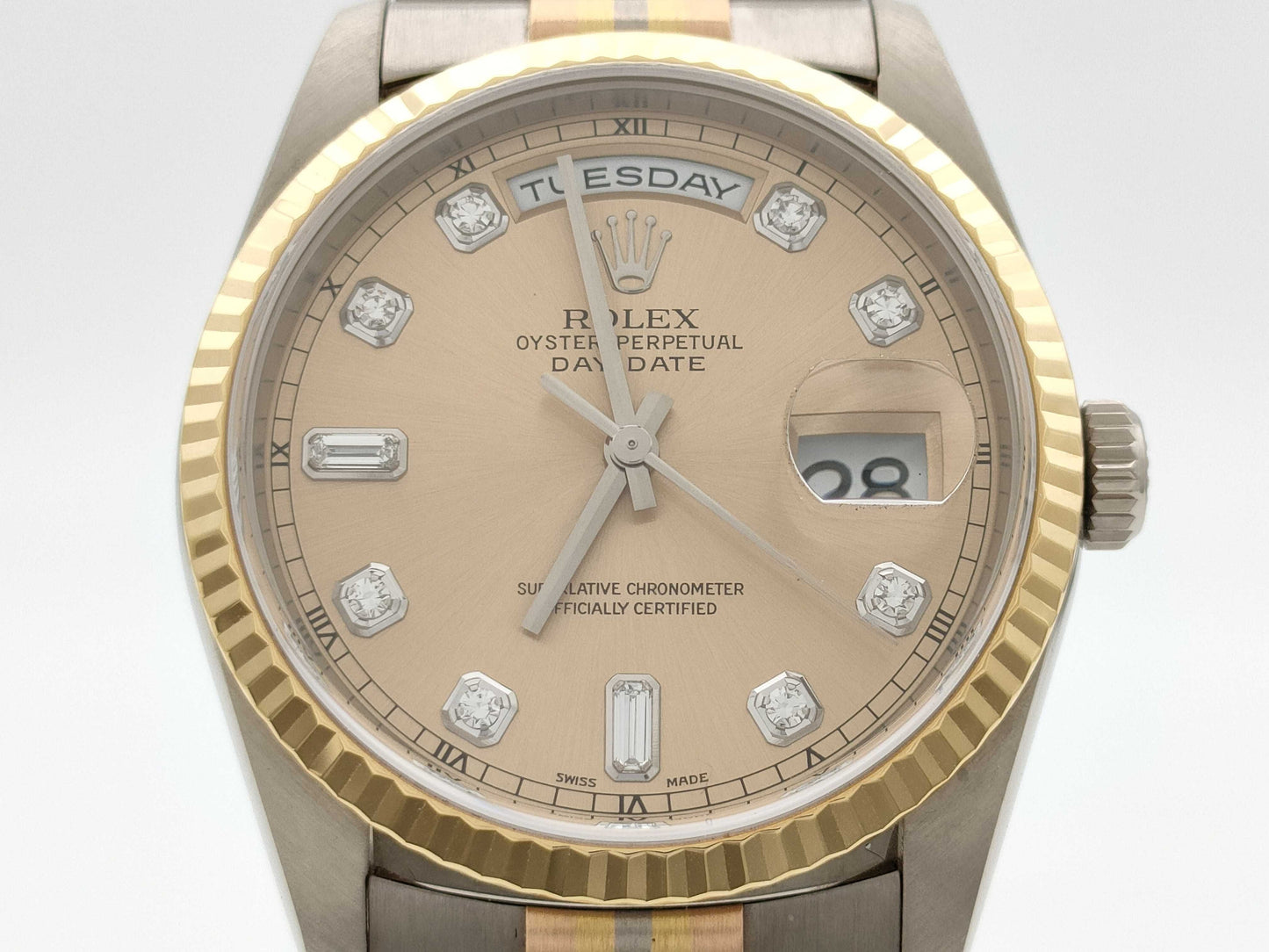 ROLEX 18239BIC A572270 Champagne Toridor K18 Men's Watch