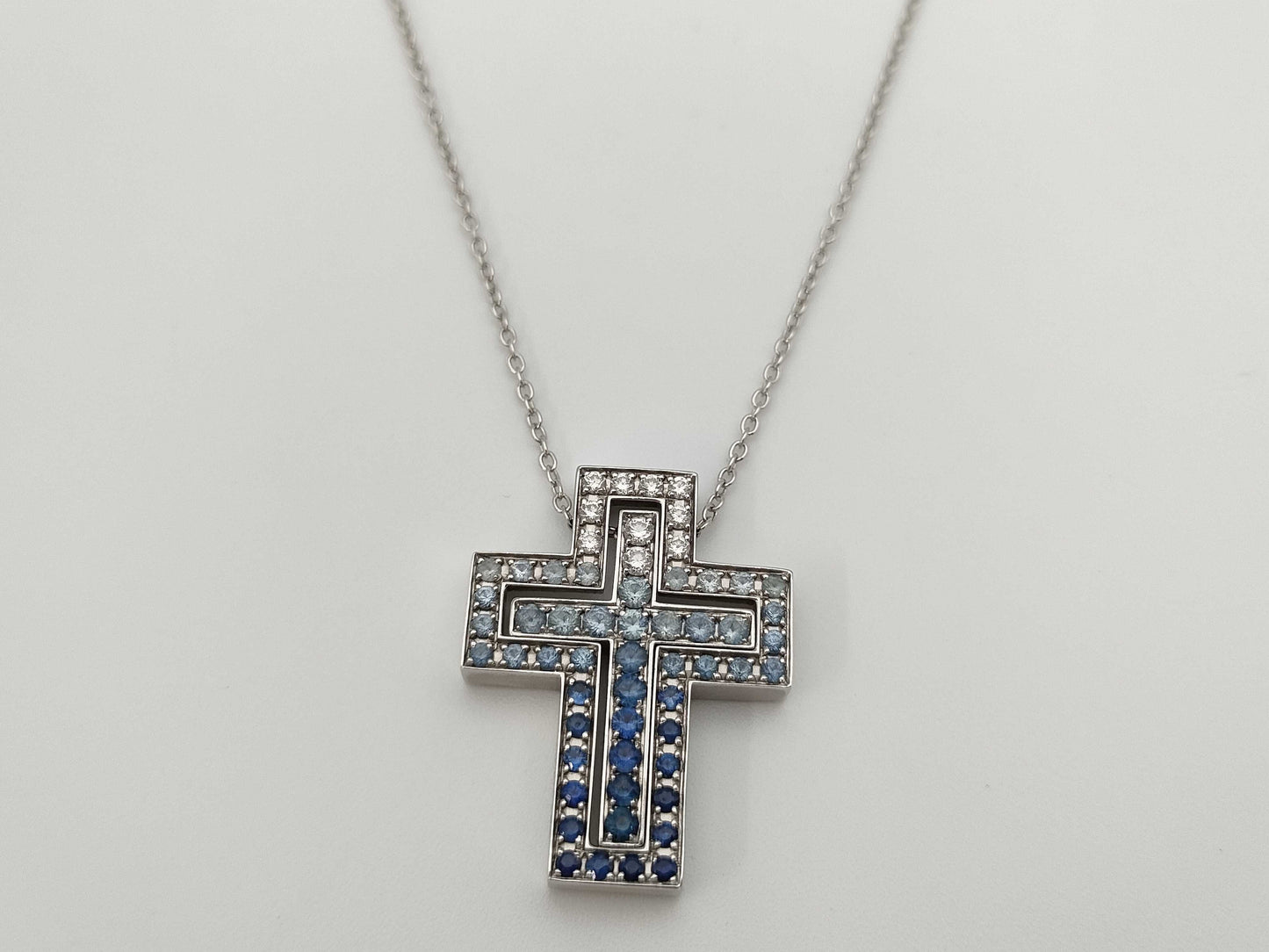 Damiani Belle Epoque S Iceberg Sapphire Diamond WG Au750 11.3g Necklace