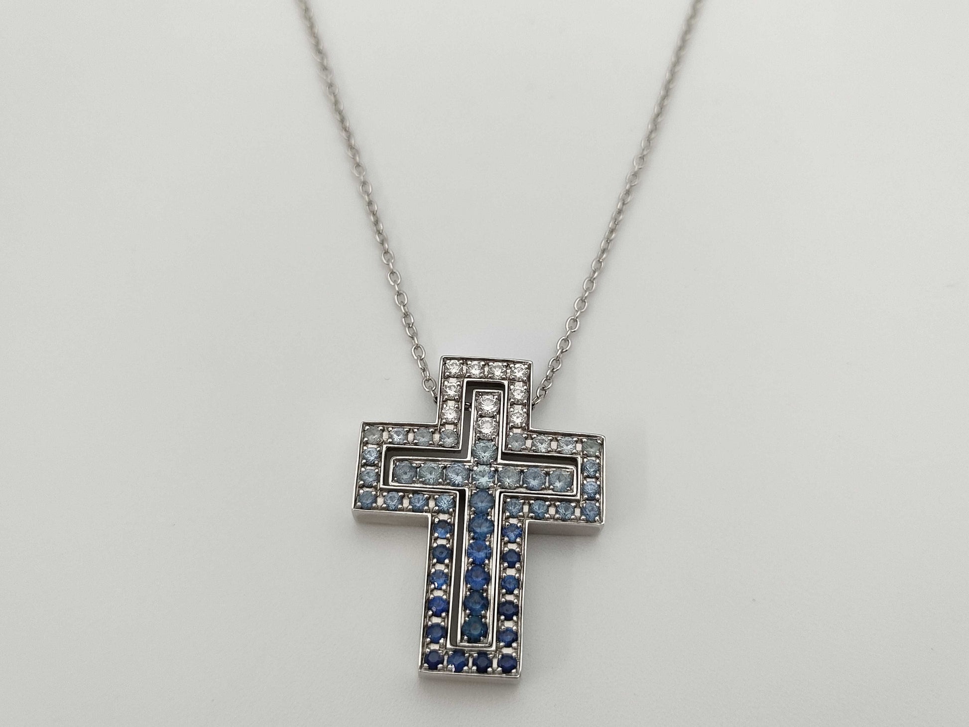 Damiani Belle Epoque S Iceberg Sapphire Diamond WG Au750 11.3g Necklace