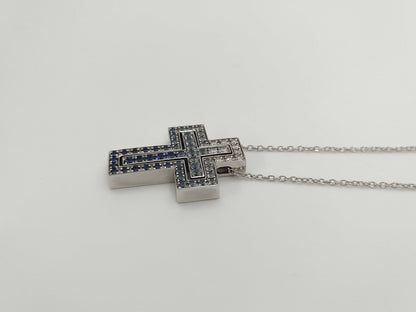 Damiani Belle Epoque S Iceberg Sapphire Diamond WG Au750 11.3g Necklace
