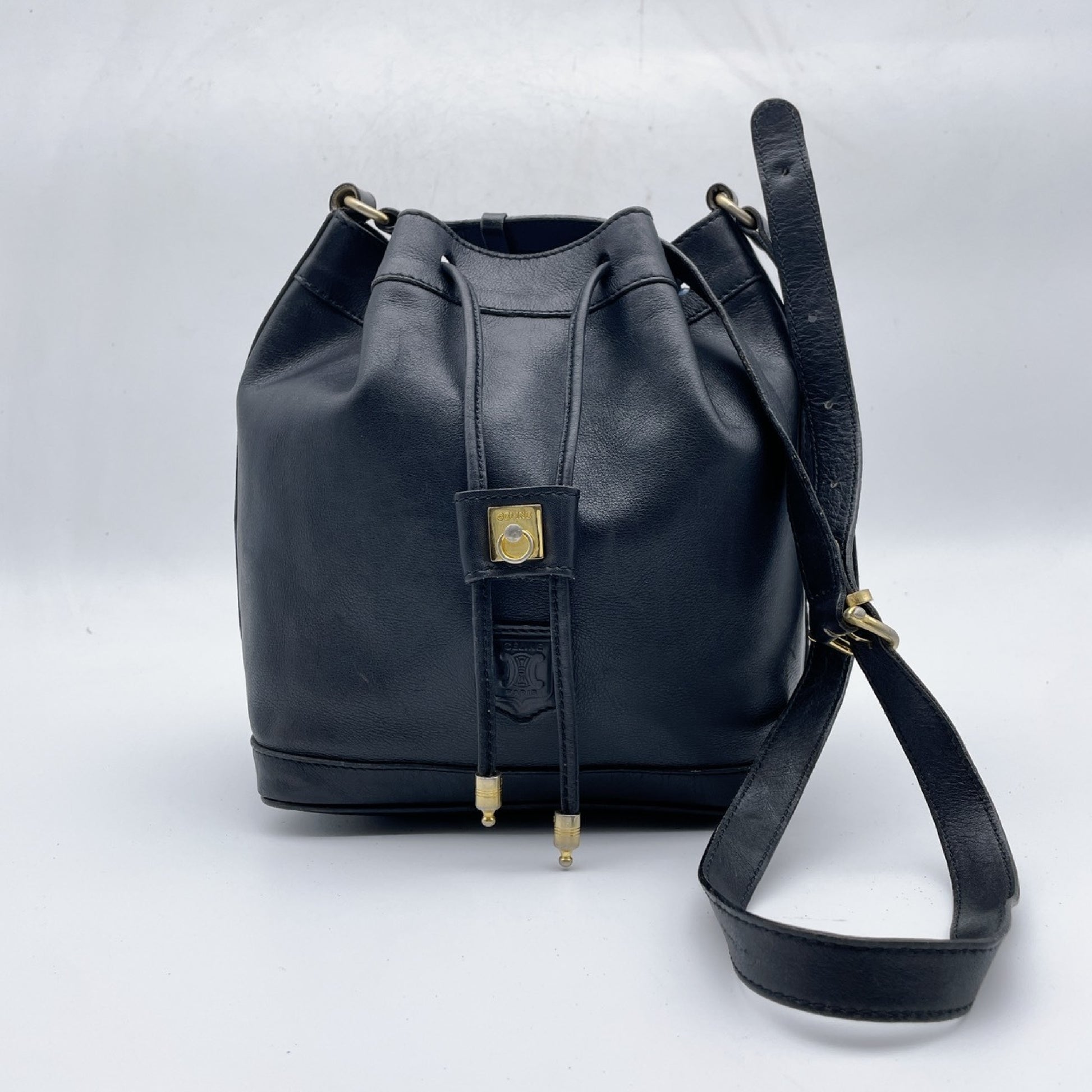 CELINE Celine Leather Black Shoulder Bag