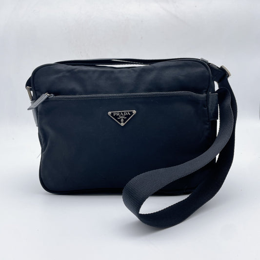 PRADA Nylon Triangle Logo Black Camera Bag Shoulder Bag