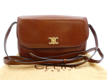 CELINE Triomphe Leather Shoulder Bag
