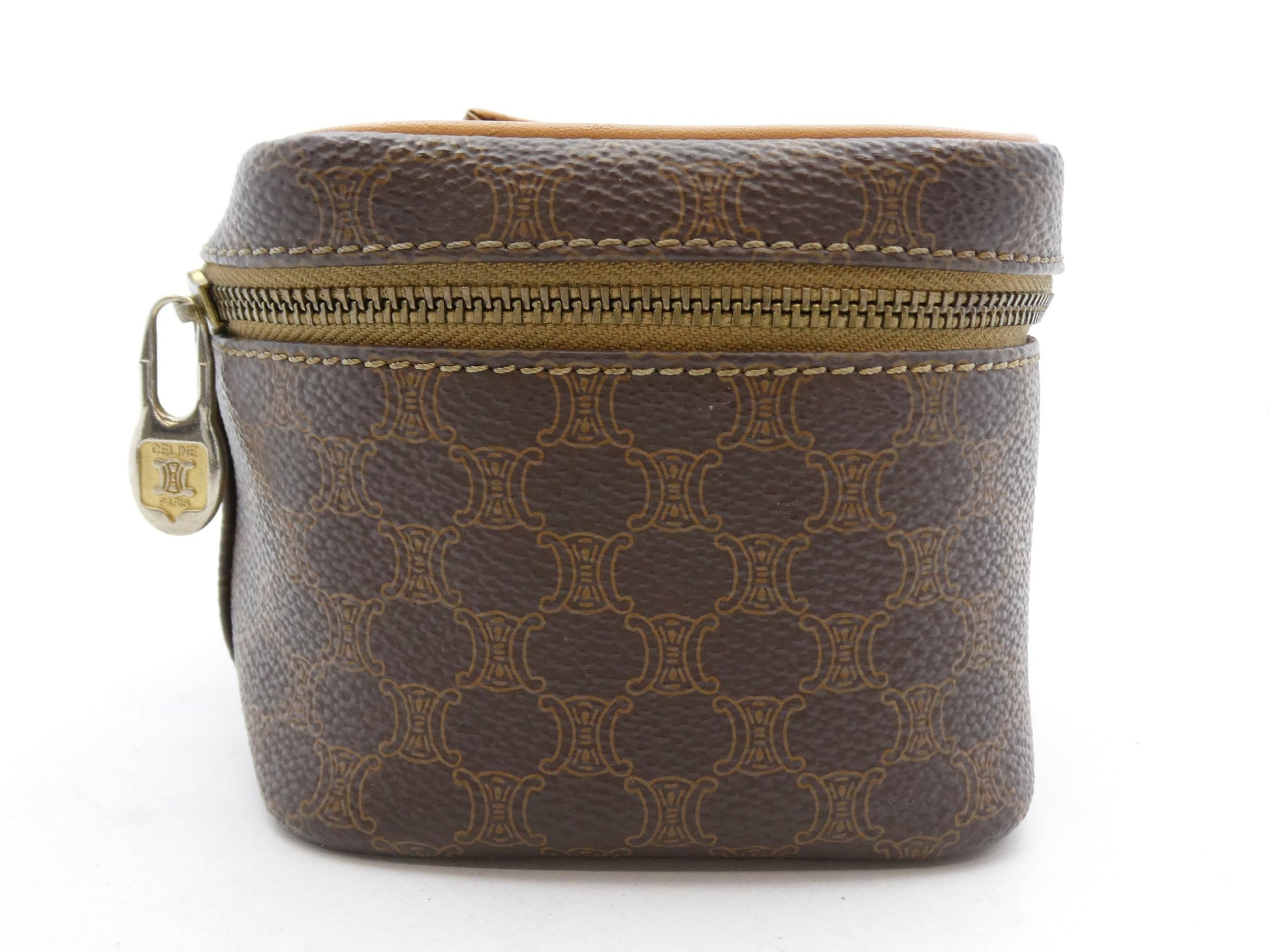 CELINE Macadam Pattern Brazon PVC Leather Vanity Bag