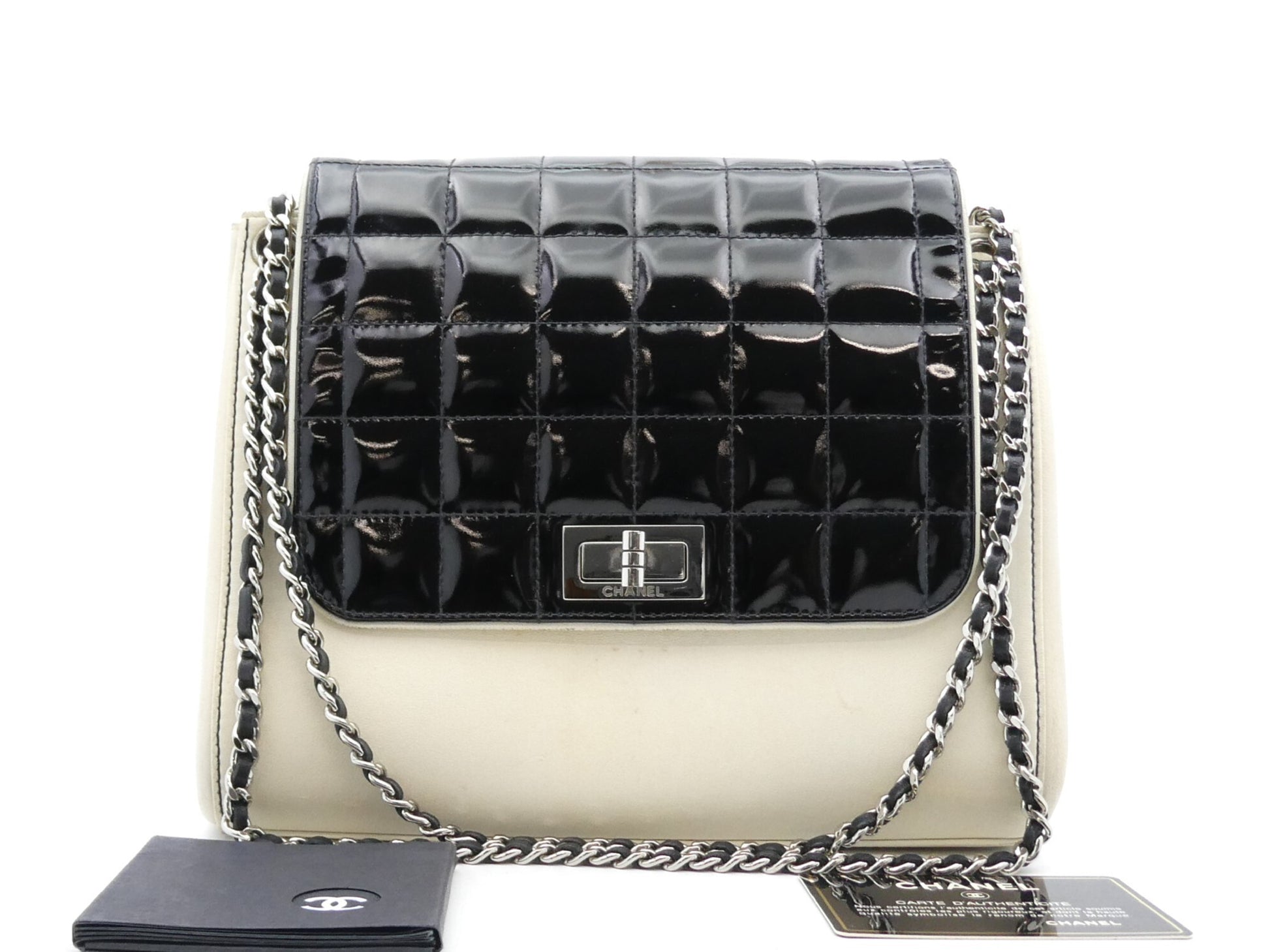 CHANEL Chocolate Bar 2.55 Enamel Chain Shoulder Bag