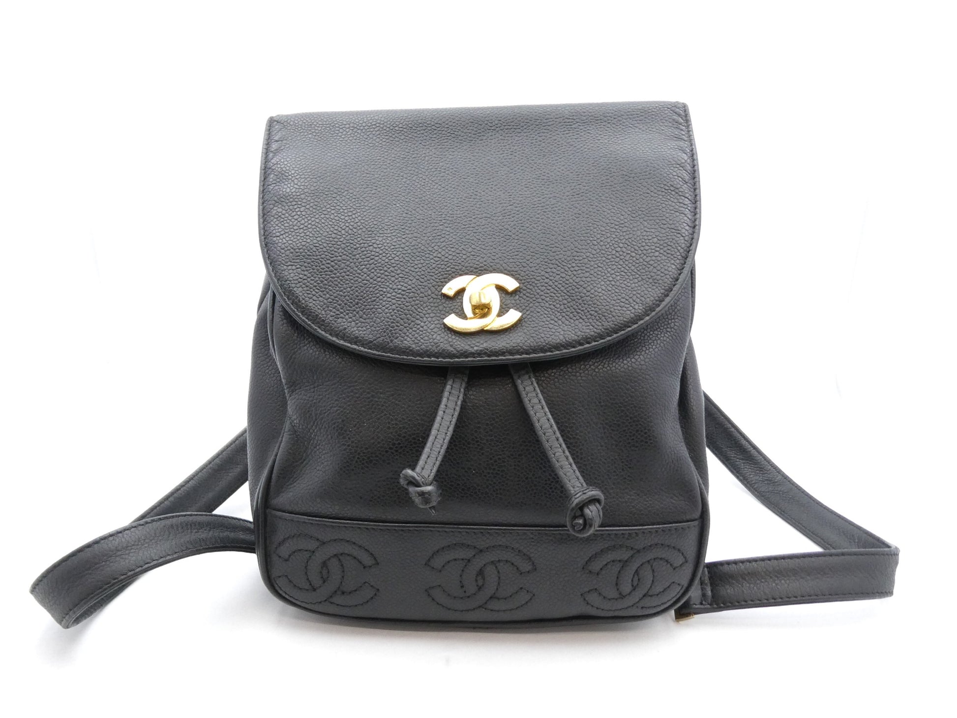 CHANEL Triple Coco Caviar Skin Chain Rucksack