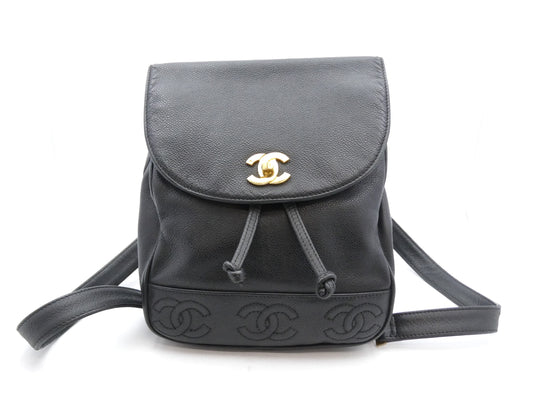 CHANEL Triple Coco Caviar Skin Chain Rucksack