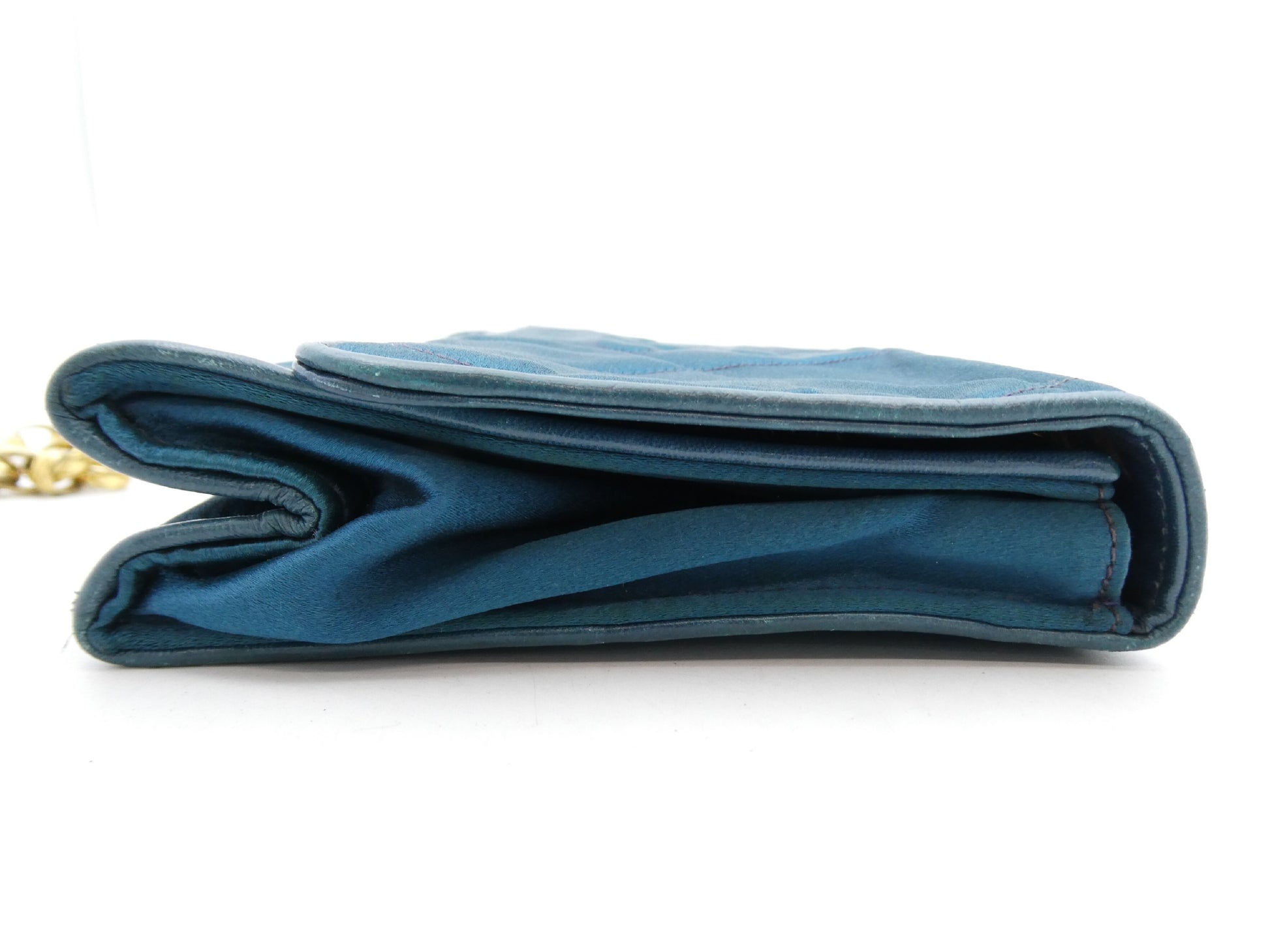 CHANEL Matlasse Satin Coco Mark Fringe Chain Shoulder Bag