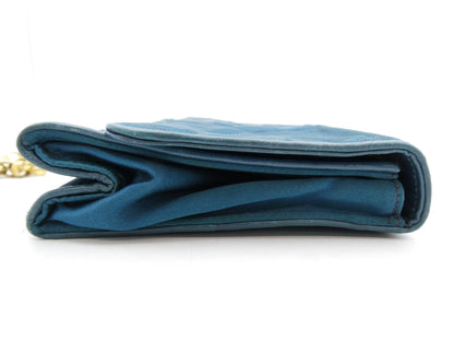 CHANEL Matlasse Satin Coco Mark Fringe Chain Shoulder Bag