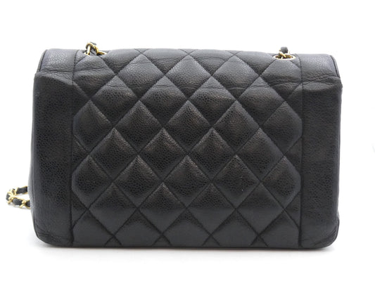 CHANEL Diana Caviar Skin Cocomark Chain Shoulder Bag