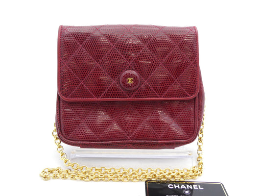 CHANEL Matrasse Lizard Cocomark Chain Shoulder Bag