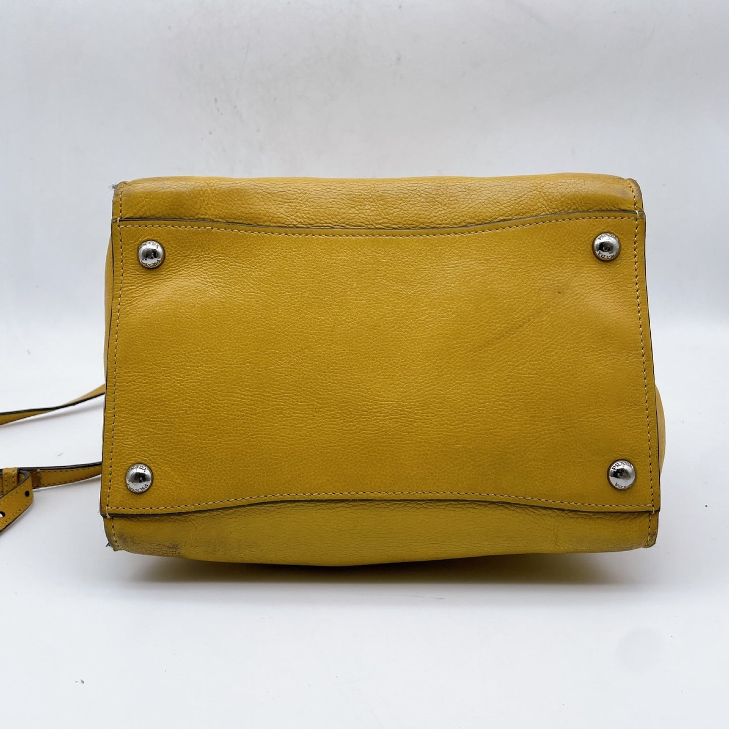 PRADA Triangle Logo Leather with White Tag 2WAY Shoulder Bag Handbag