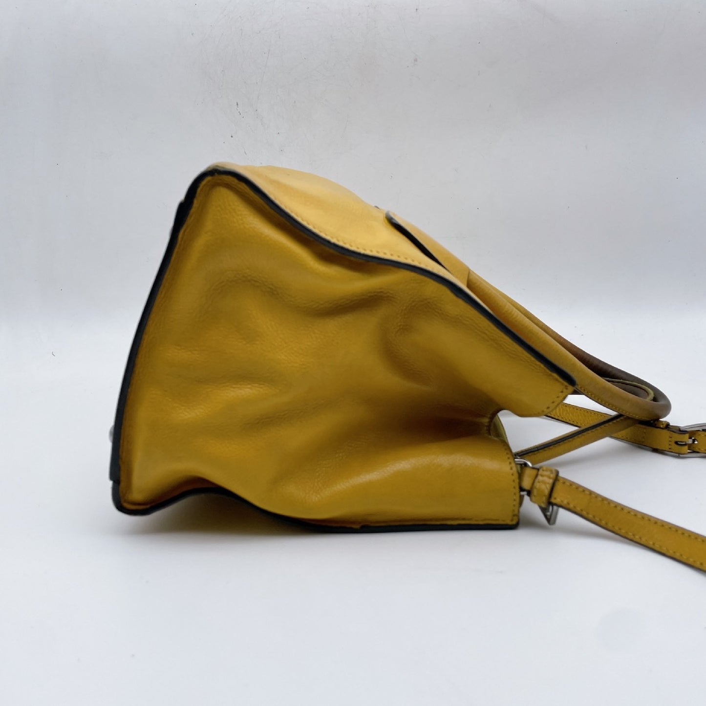 PRADA Triangle Logo Leather with White Tag 2WAY Shoulder Bag Handbag