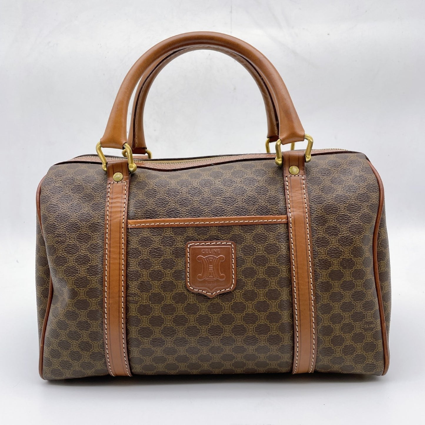 LOUIS VUITTON Celine PVC Macadam Mini Boston Bag Handbag