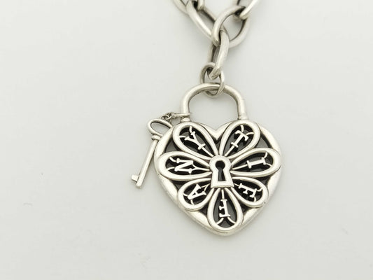 Tiffany & Co. Filigree Heart Key Bracelet SV925 17.2g Bracelet Bangle