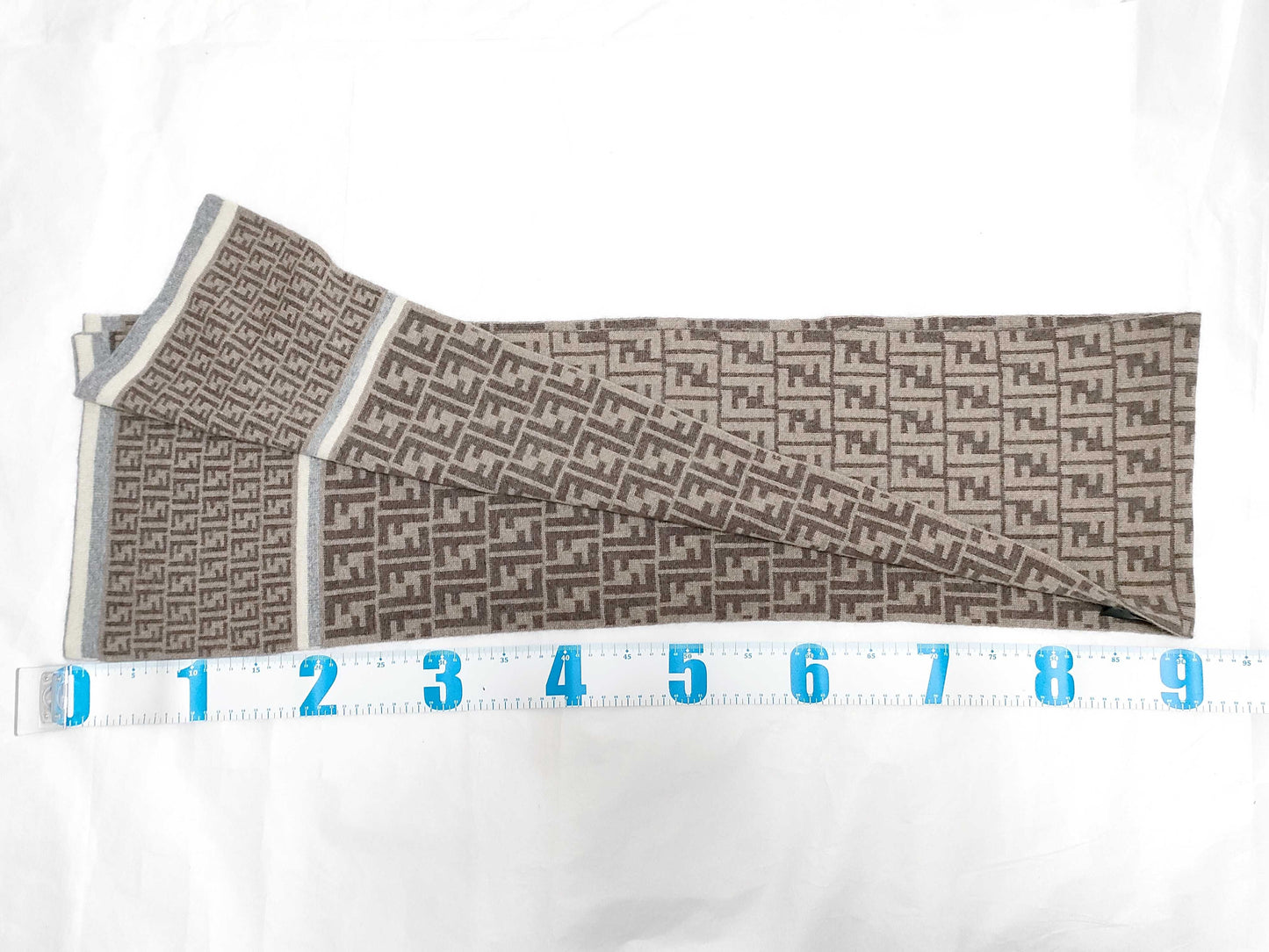 FENDI Zucca Pattern Fendi Zucca Muffler Beige Muffler