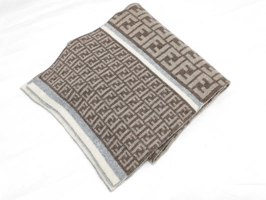 FENDI Zucca Pattern Fendi Zucca Muffler Beige Muffler