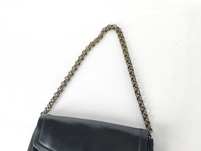 PRADA Nylon Prada Chain Shoulder Bag Mirror Black Pouch