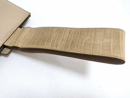 CELINE Celine Handbag Croco-Embossed Beige Handbag