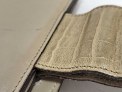 CELINE Celine Handbag Croco-Embossed Beige Handbag