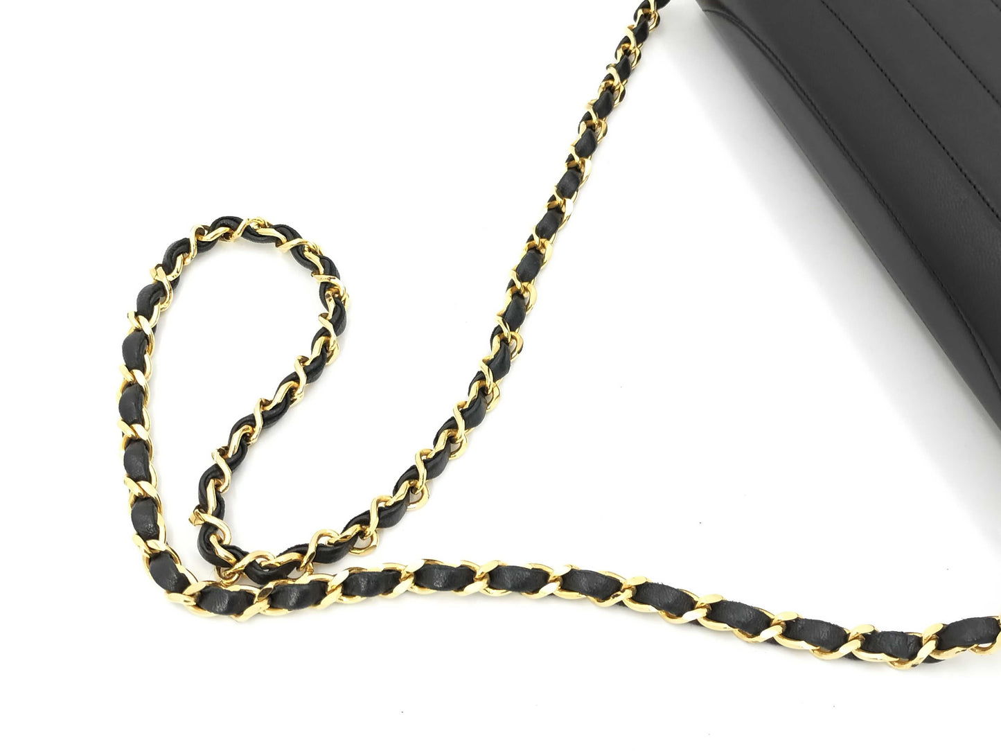 CHANEL Half Moon Chain Shoulder Bag Turnlock Lambskin Black Shoulder Bag