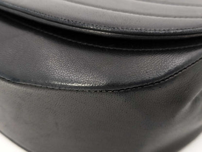 CHANEL Half Moon Chain Shoulder Bag Turnlock Lambskin Black Shoulder Bag