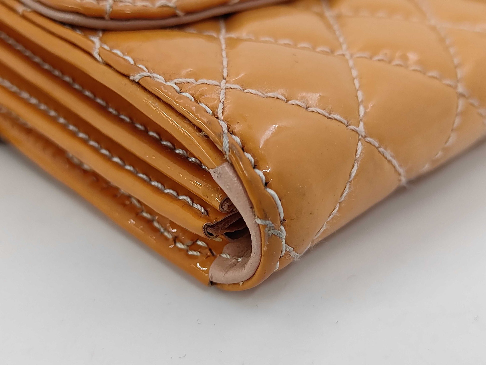 CHANEL Matlassse Chain Shoulder Bag Turnlock Enamel Orange Shoulder Bag