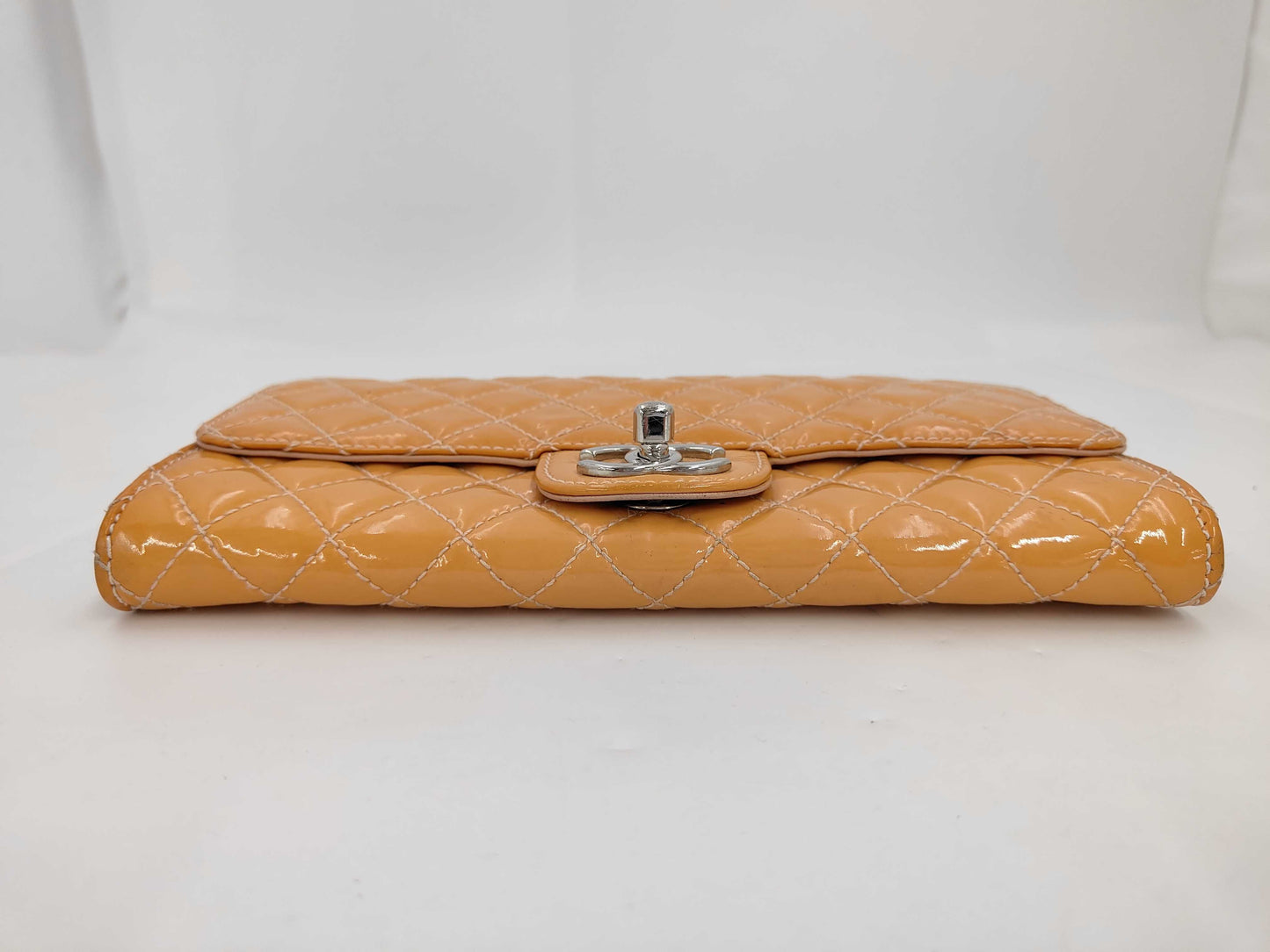 CHANEL Matlassse Chain Shoulder Bag Turnlock Enamel Orange Shoulder Bag