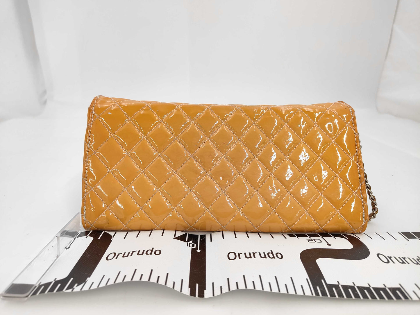 CHANEL Matlassse Chain Shoulder Bag Turnlock Enamel Orange Shoulder Bag