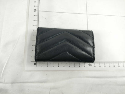 SAINT LAURENT YSL Logo 4-Row Key Case Black Key Case Keychain