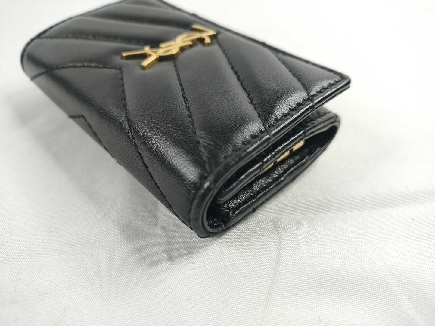 SAINT LAURENT YSL Logo 4-Row Key Case Black Key Case Keychain
