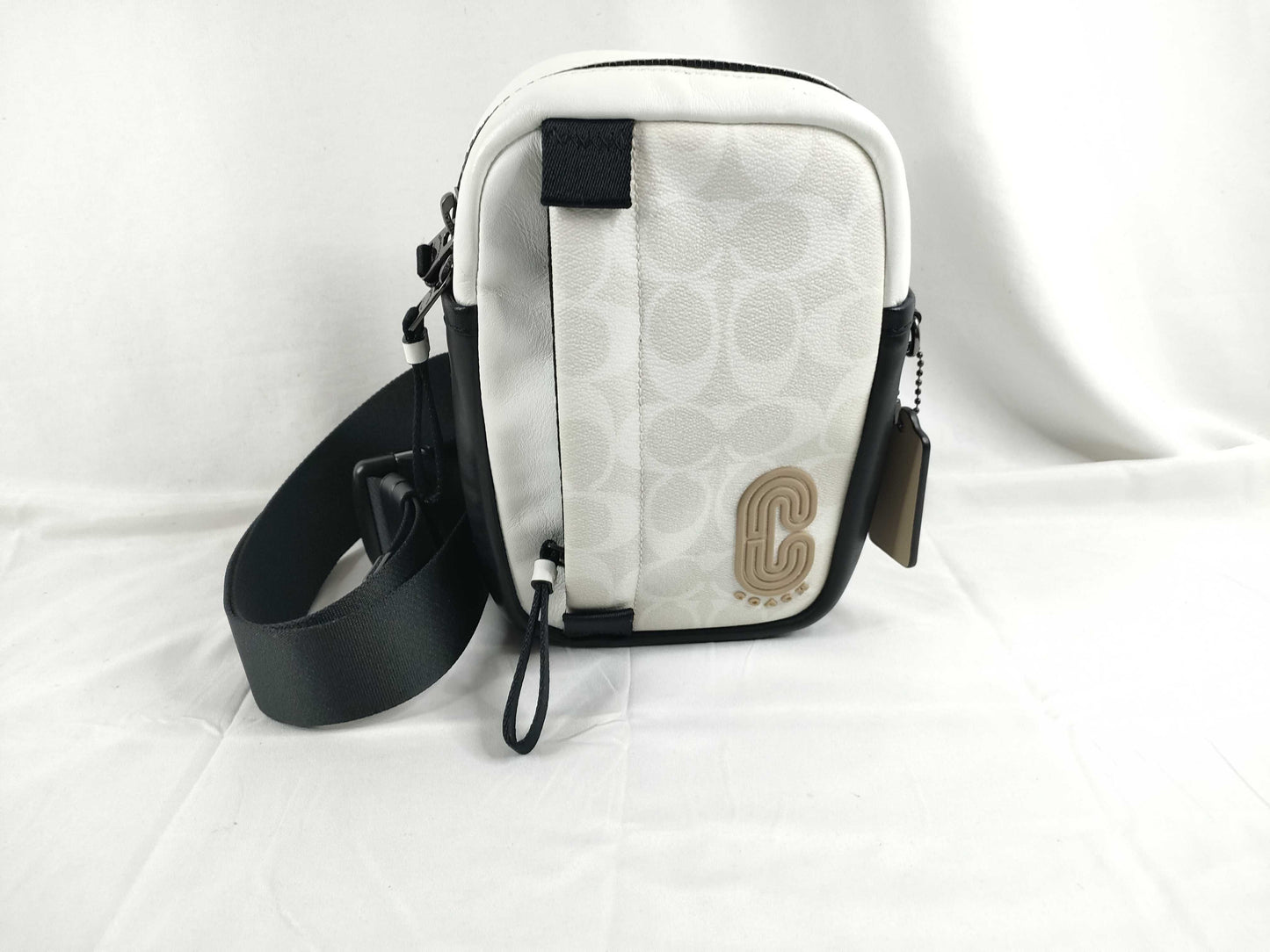 COACH Shoulder Bag Beige x White Shoulder Bag