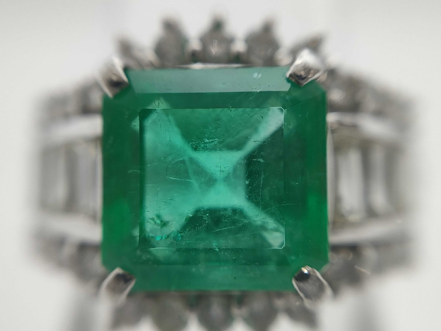 E3.52ct D1.73ct Pt900 13.4g Ring 