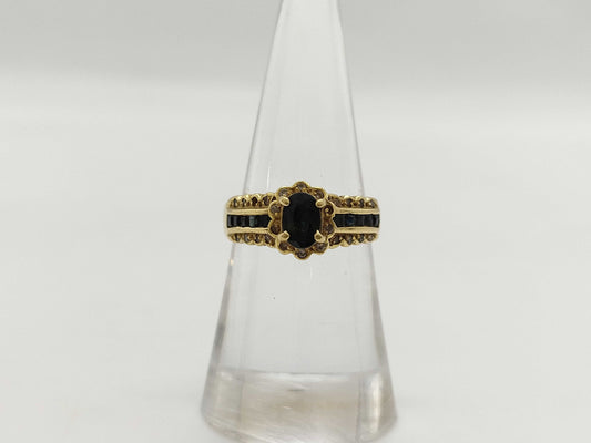 Colored Stone 0.95ct D0.13ct K18 3.9g Ring 